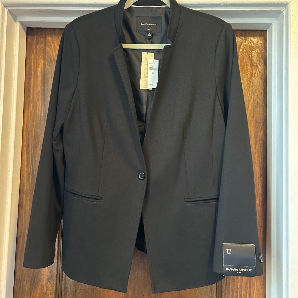 Banana Republic Black Blazer size 12, Black, NWT